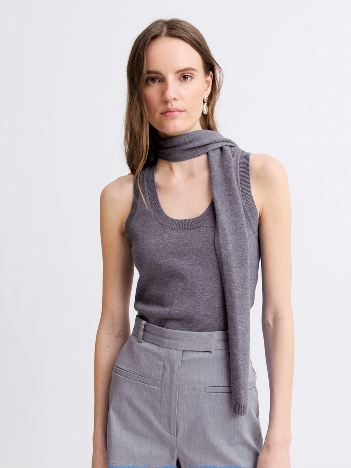 Scarf Charcoal Tank Top