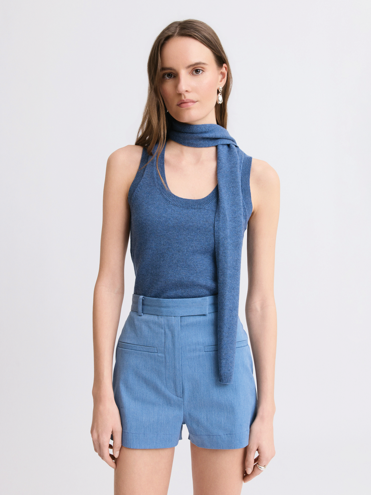 Scarf Blue Tank Top