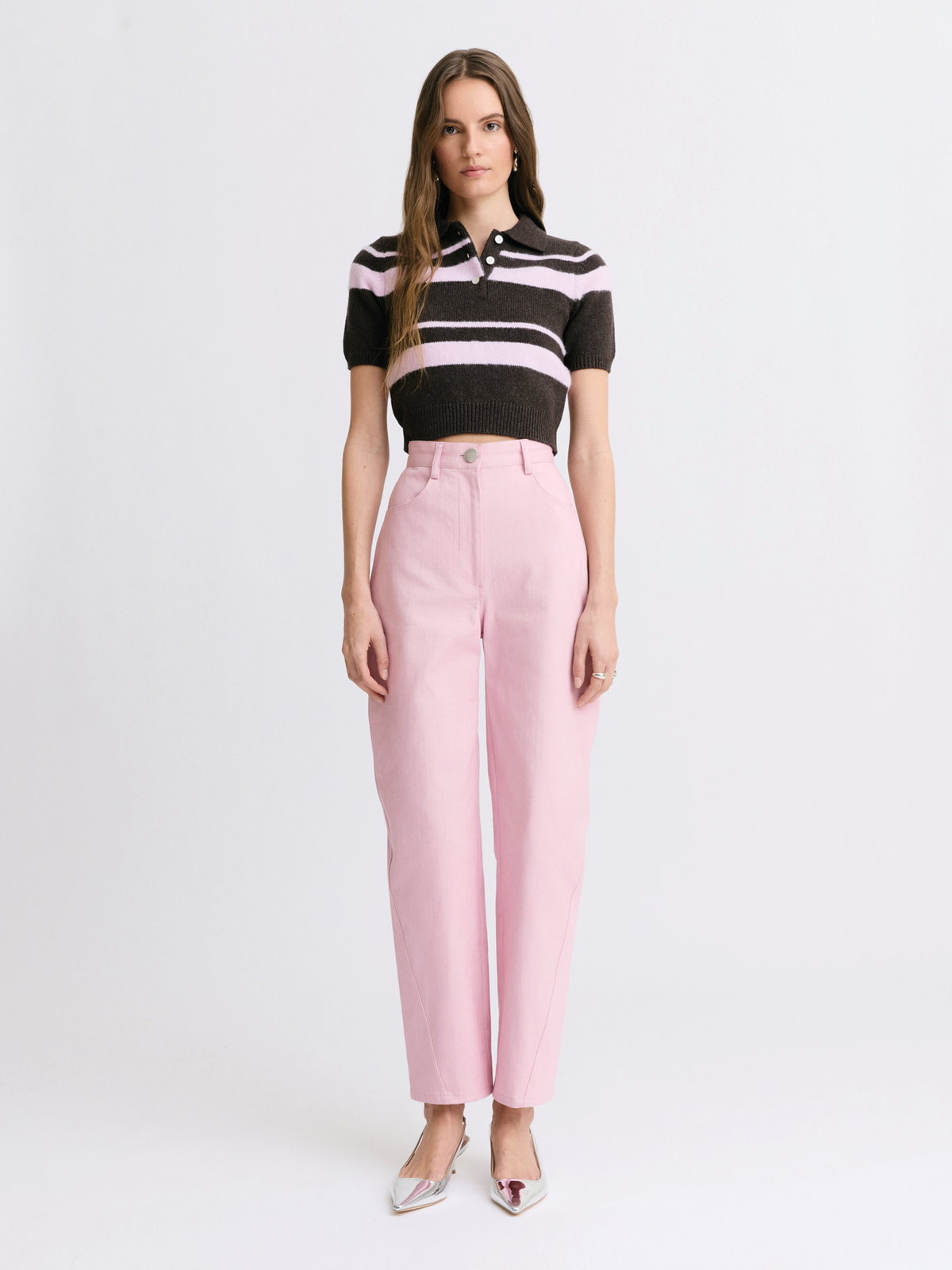 Twist Seam Pink Denim Jeans