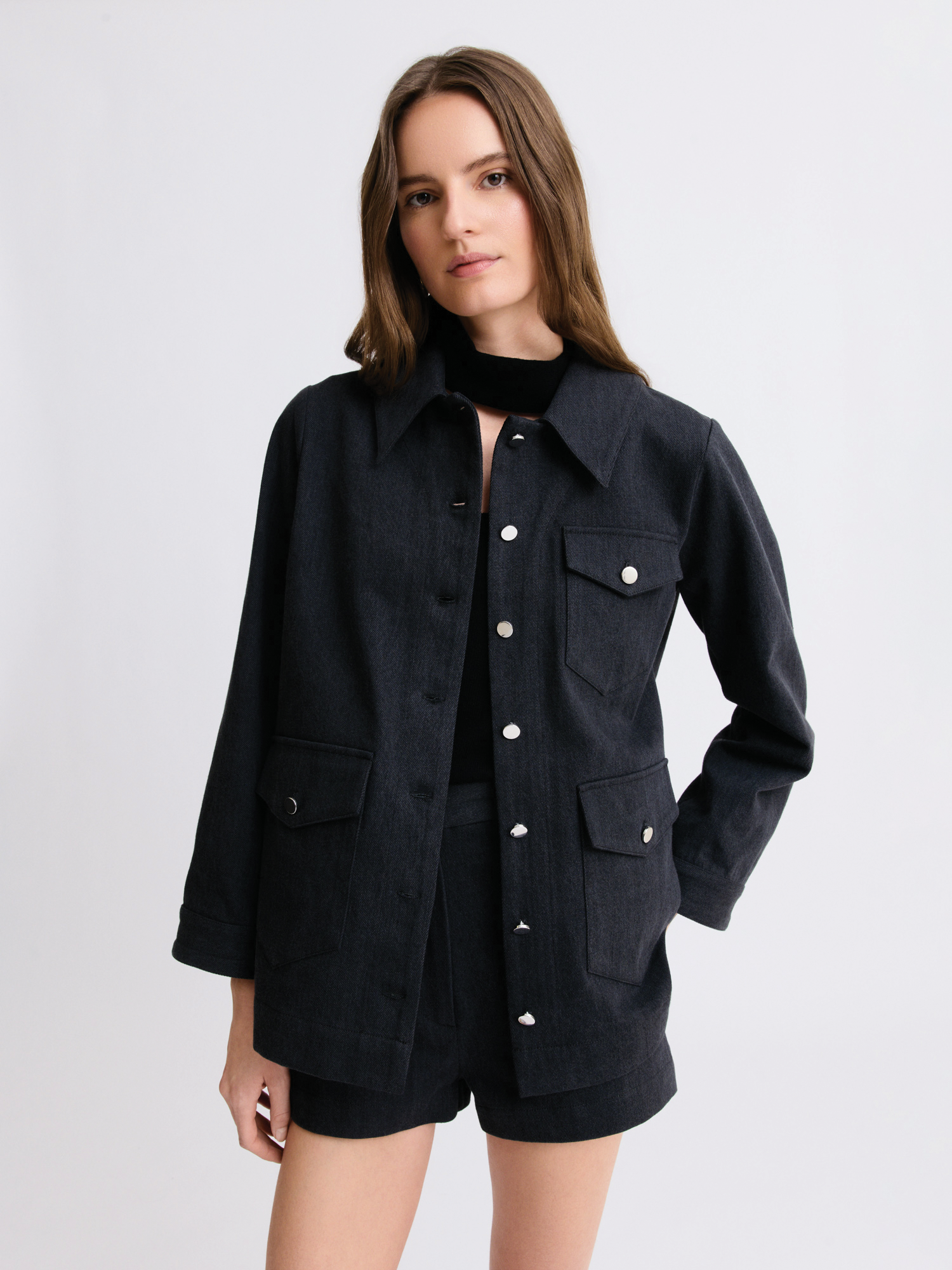 Black Denim Chore Jacket