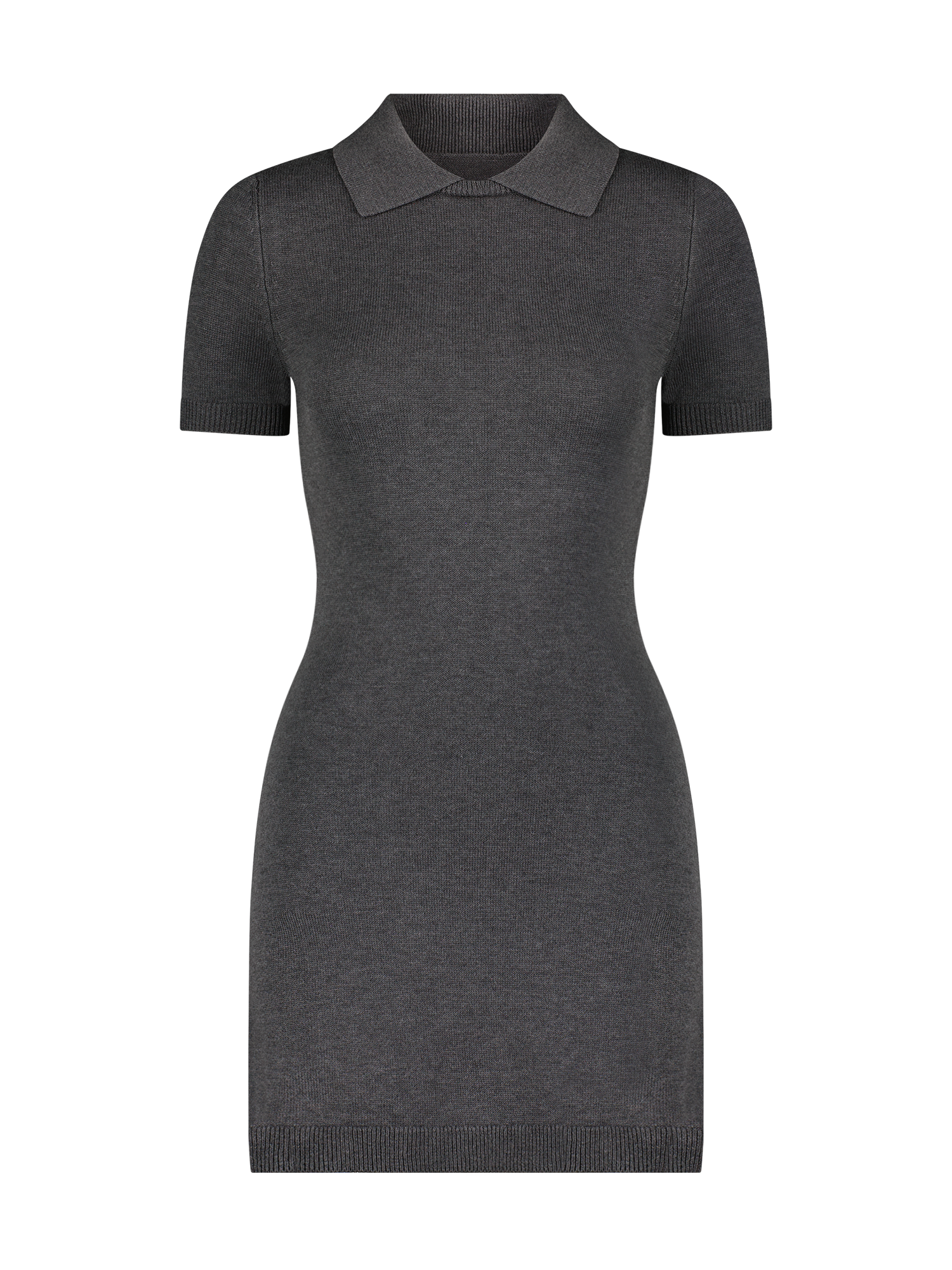 Collared Charcoal T-Shirt Mini Dress