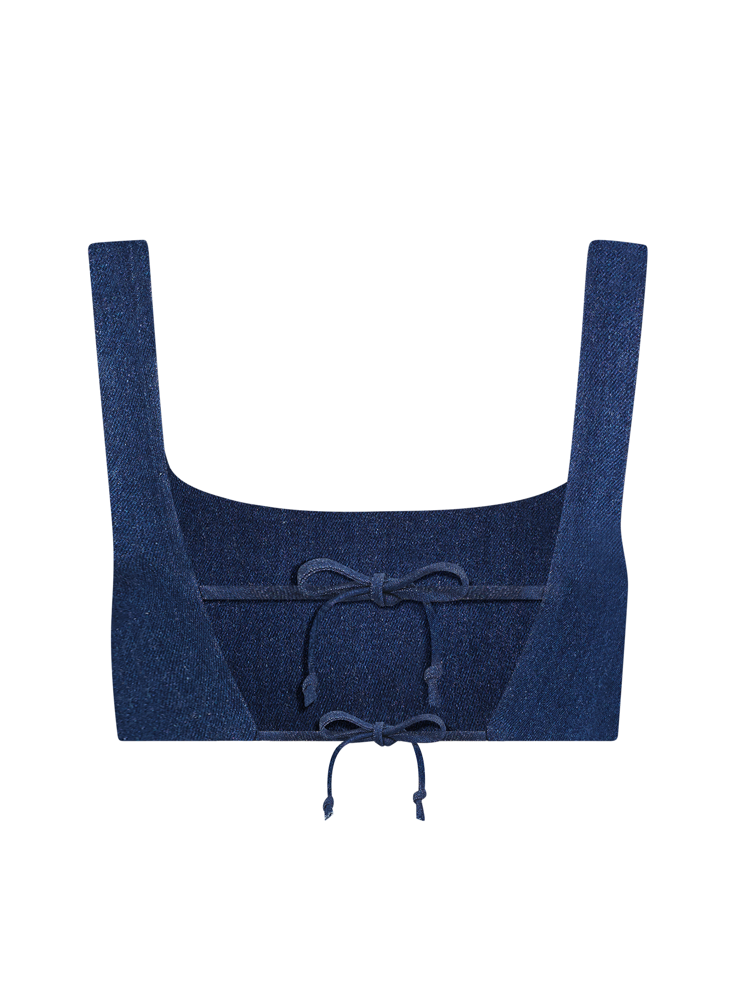 Tie Back Medium Wash Denim Crop Top