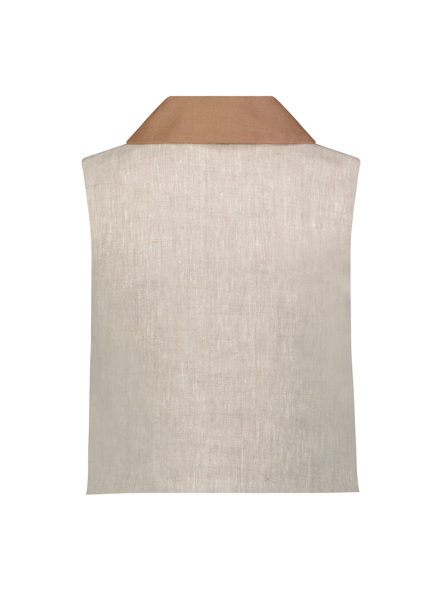 Collared Oatmeal Linen Vest