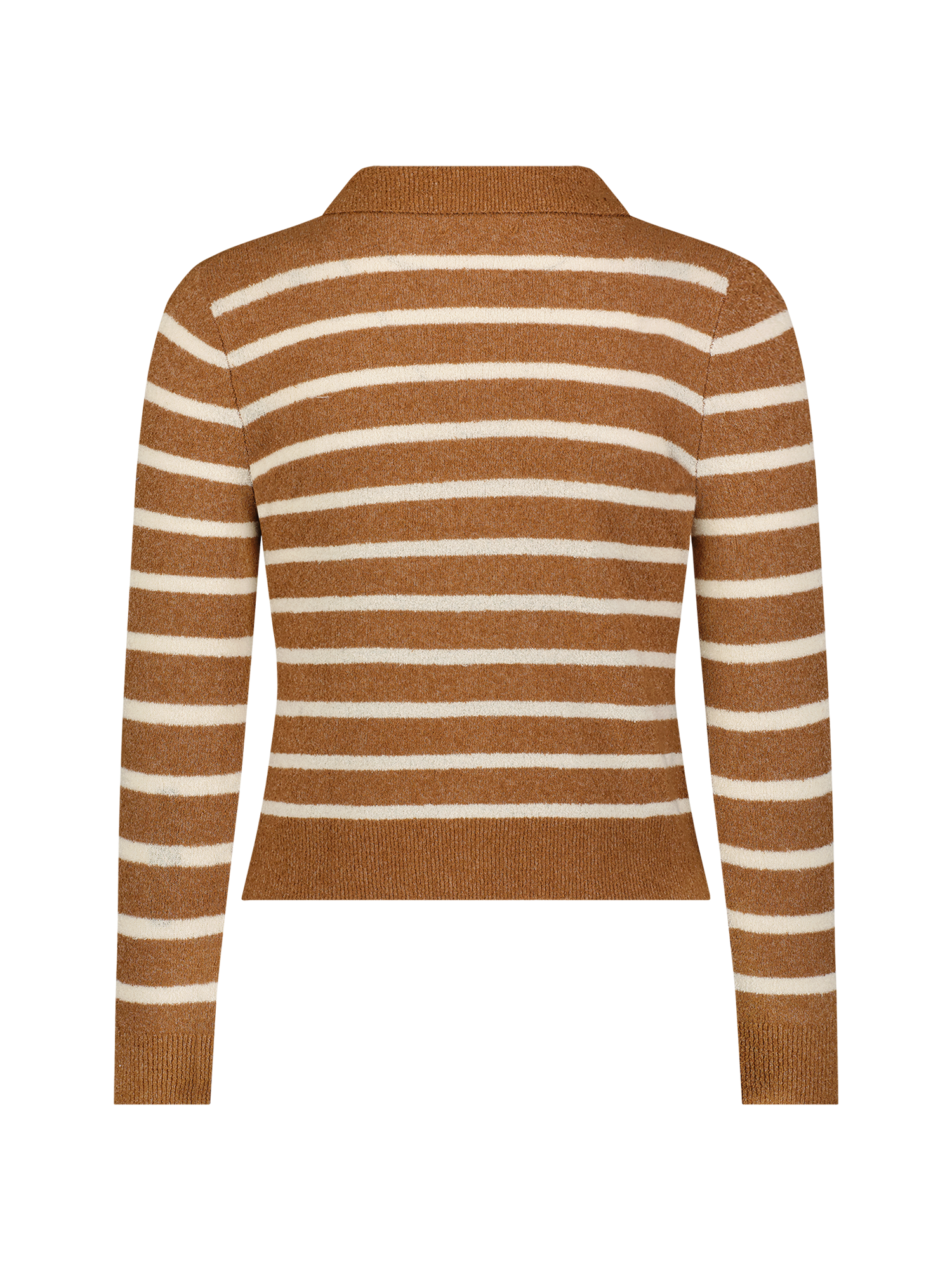 Terry Mocha Striped Collared Cardigan