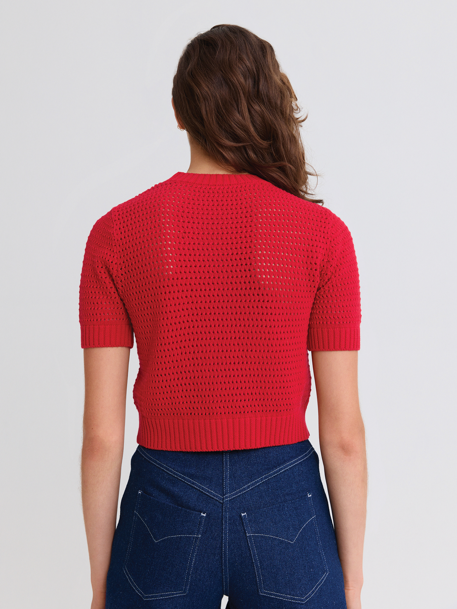 Cable Mesh Red T-Shirt