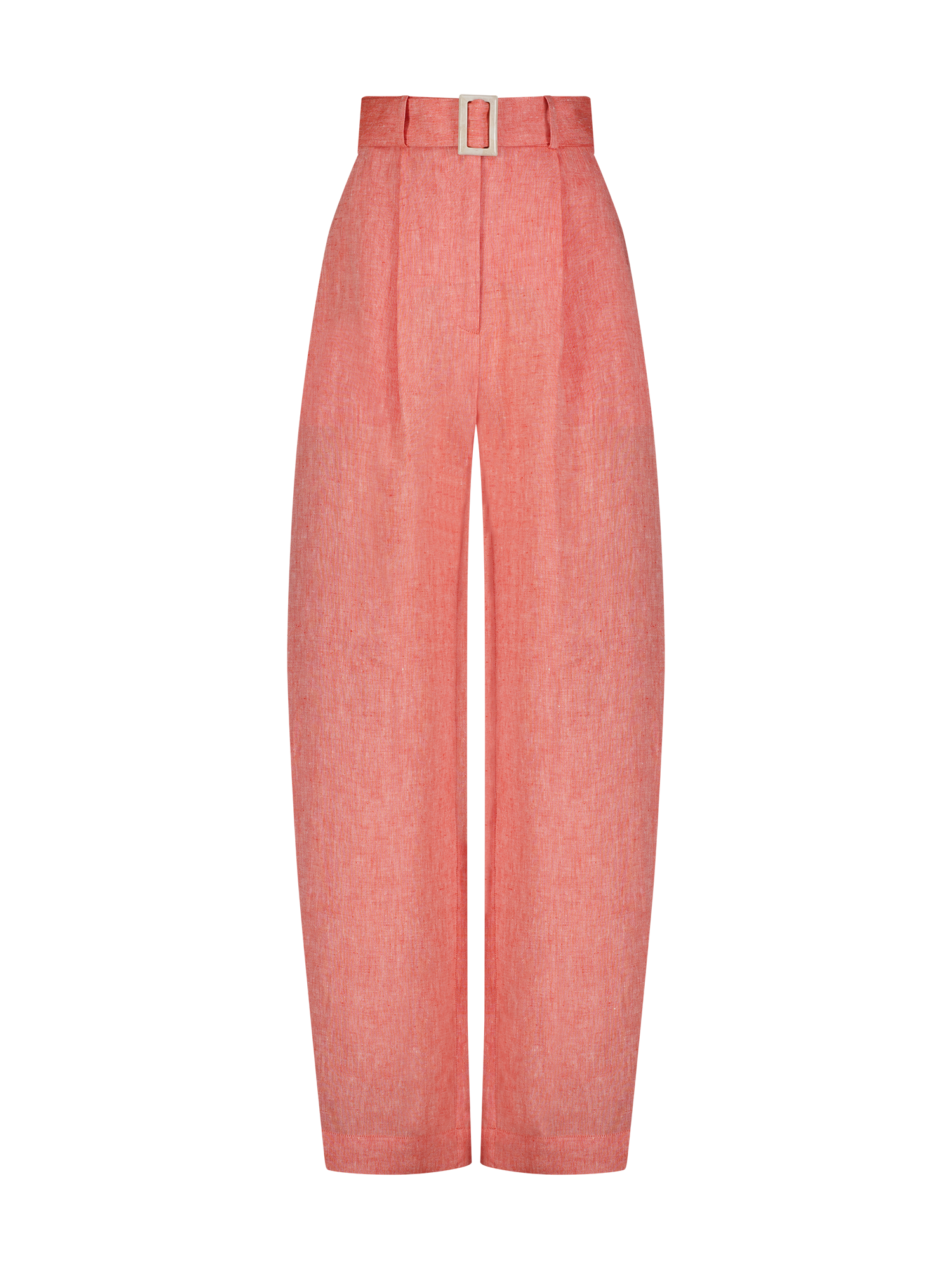 Pleated Barrel Red Melange Trouser