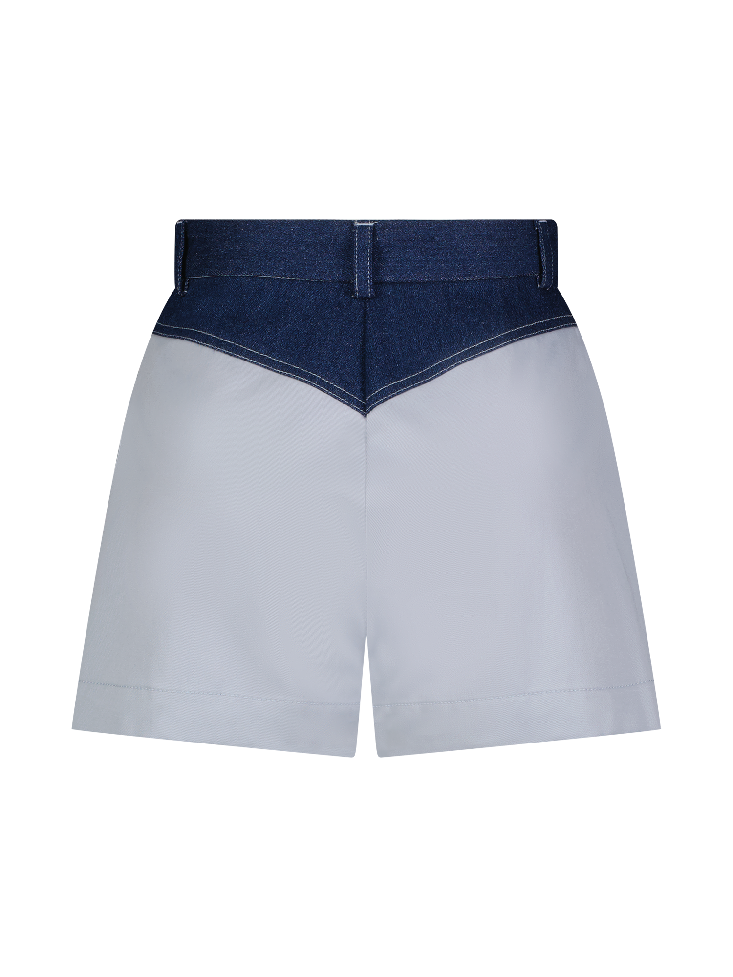 High-Waist Medium Wash Denim Combo Hot Short