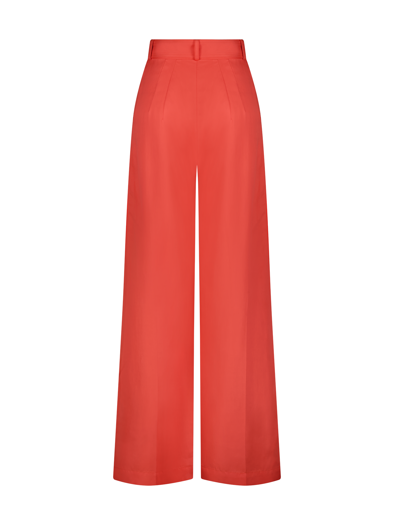 Belted Persimmon Lyocell Wide Leg Trouser