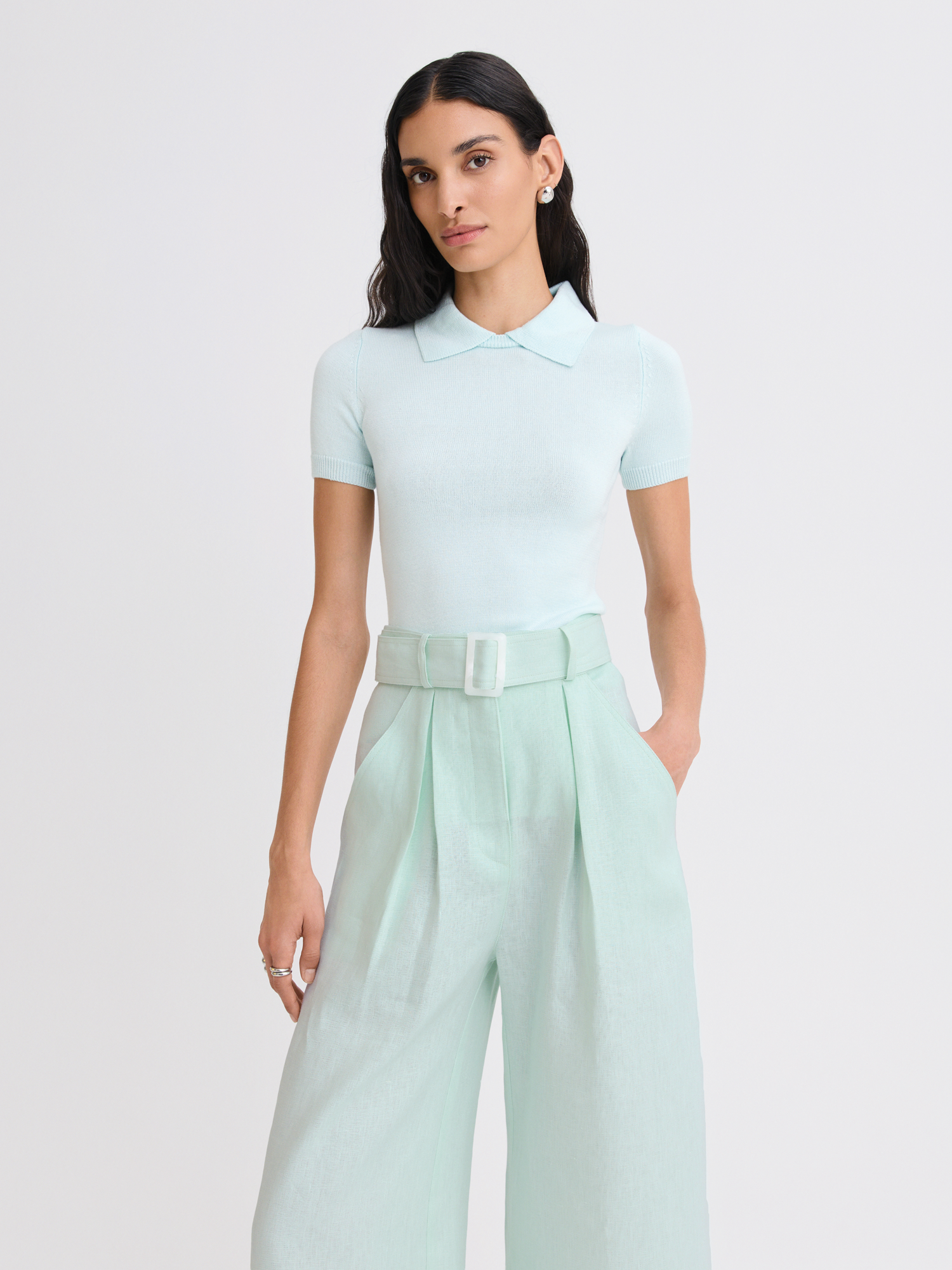 Collared Light Aqua T-Shirt