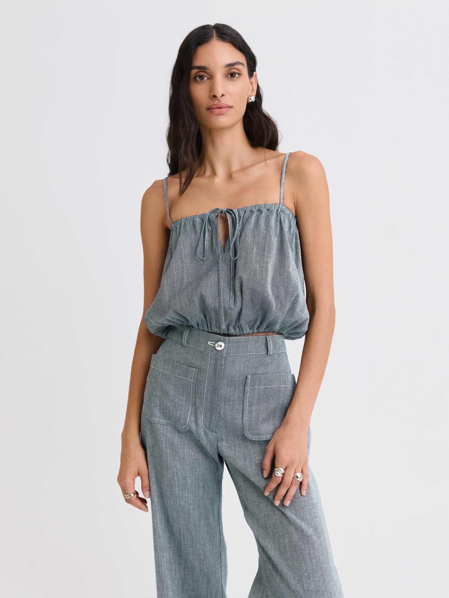 Bubble Denim Tank Top