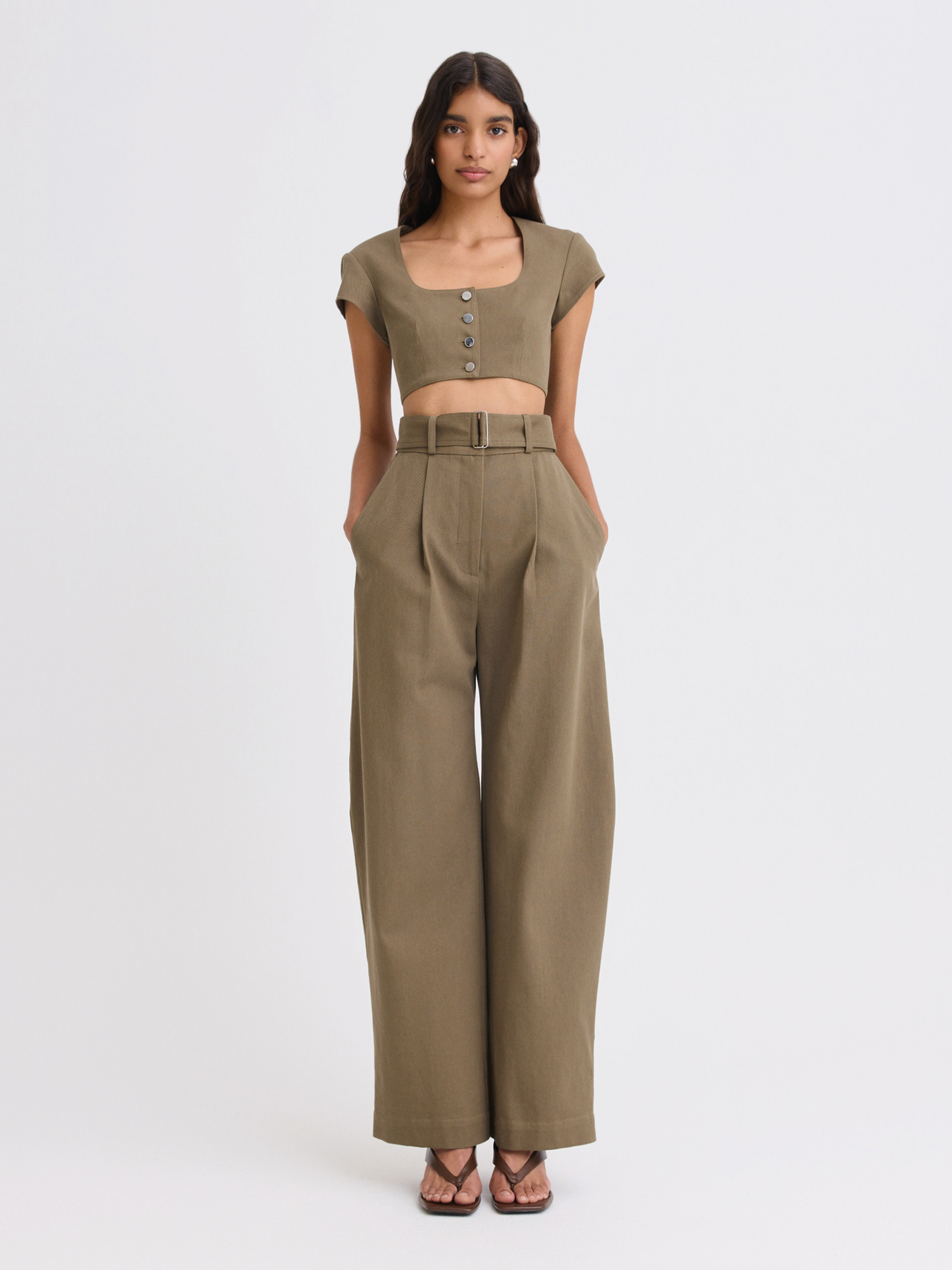 Pleated Barrel Army Cotton Trouser