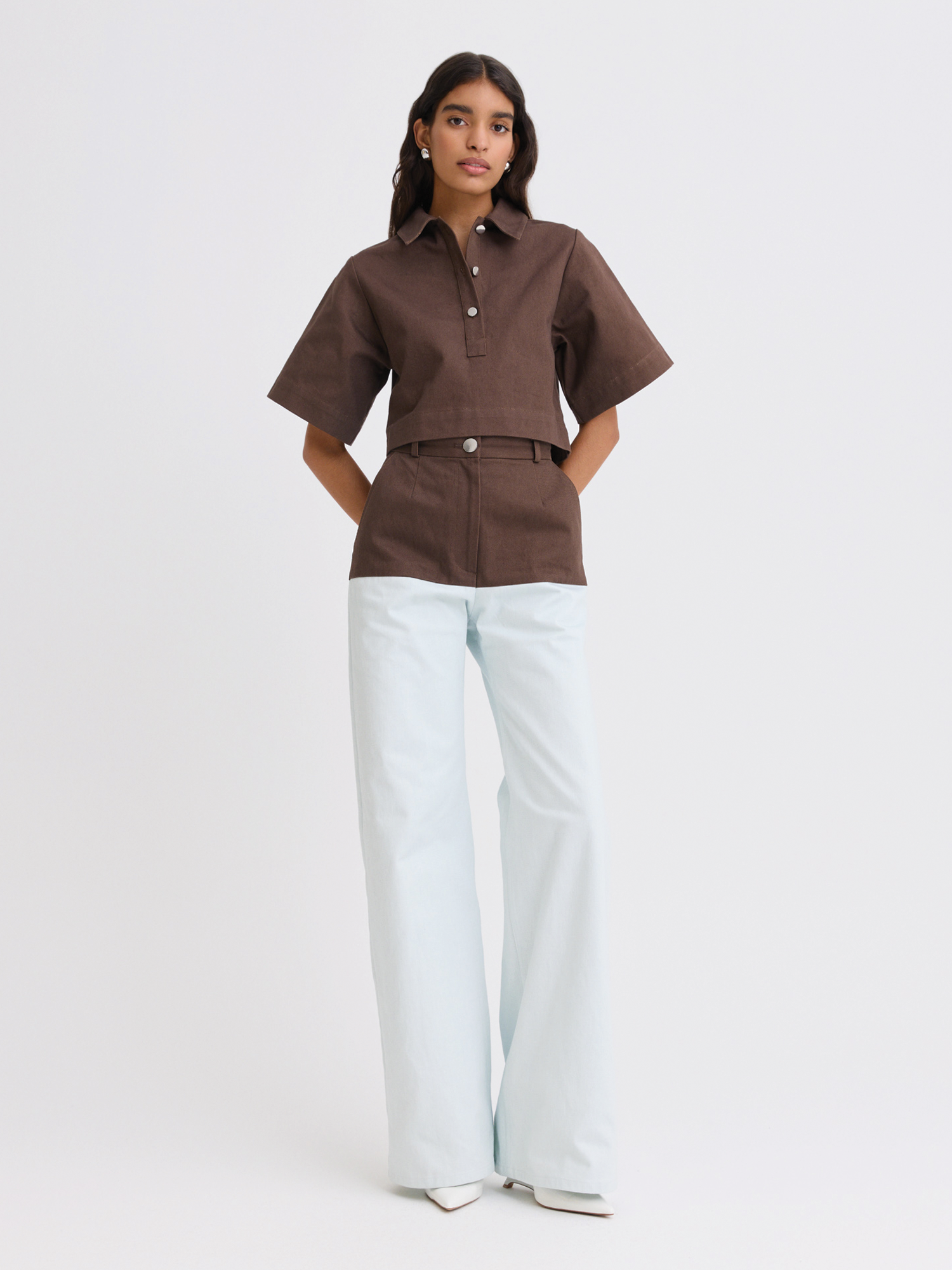 High-Waist Chocolate Combo Jeans