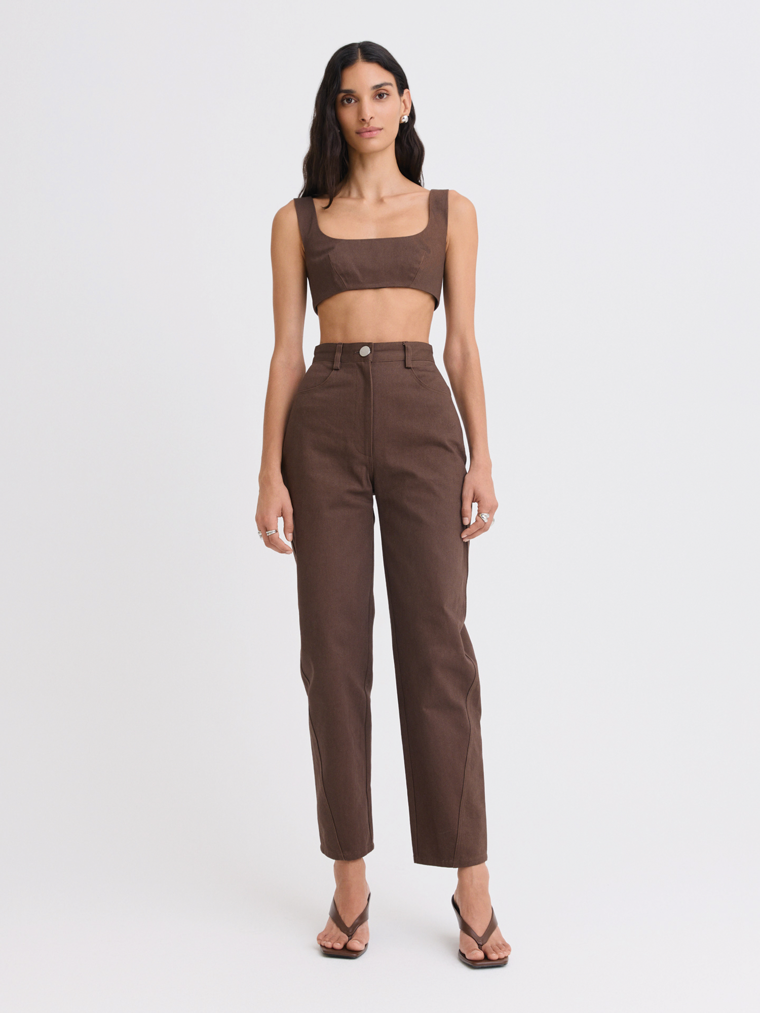 Twist Seam Chocolate Denim Jeans