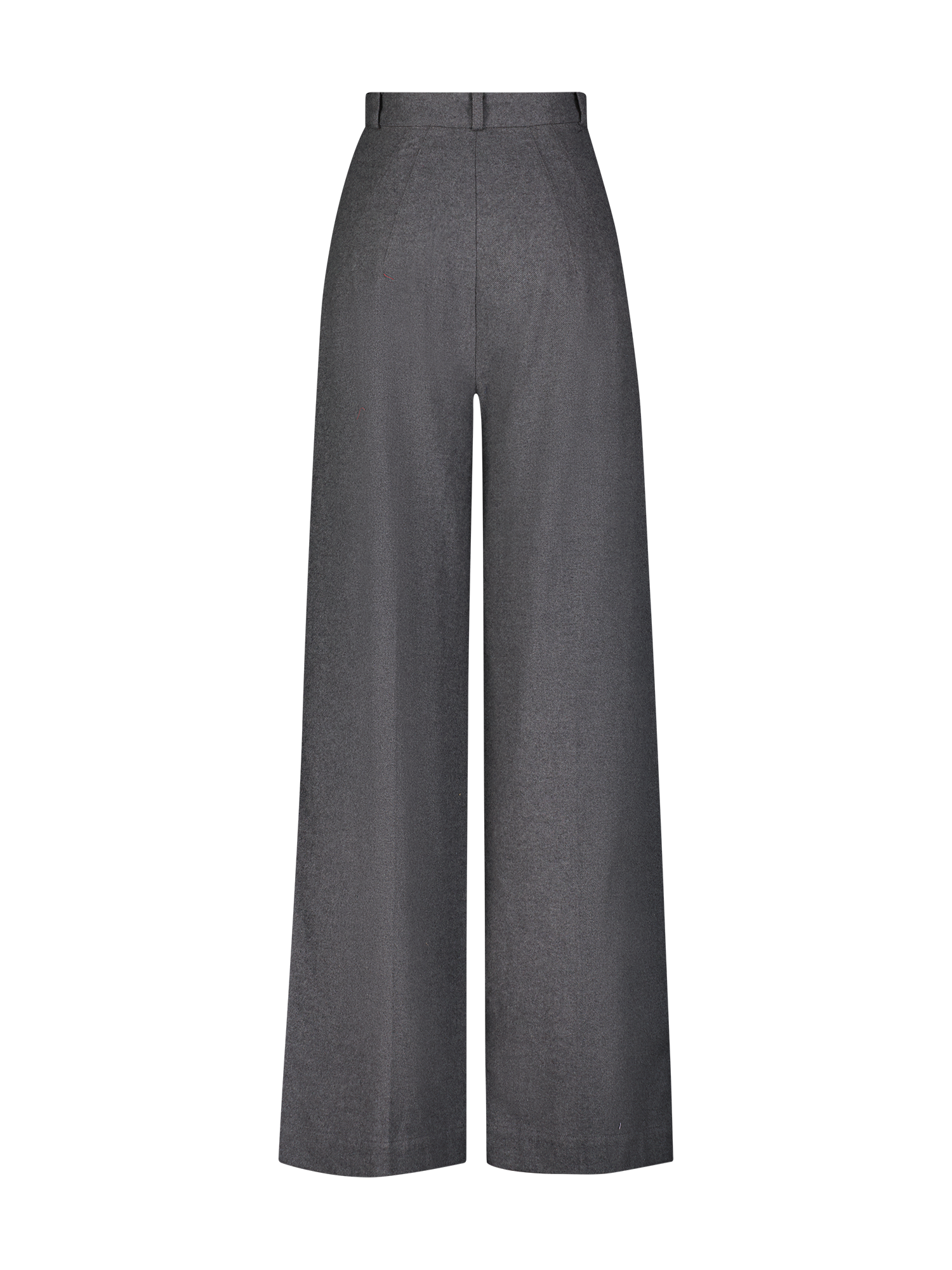 Button Pleated Charcoal Flannel Trouser