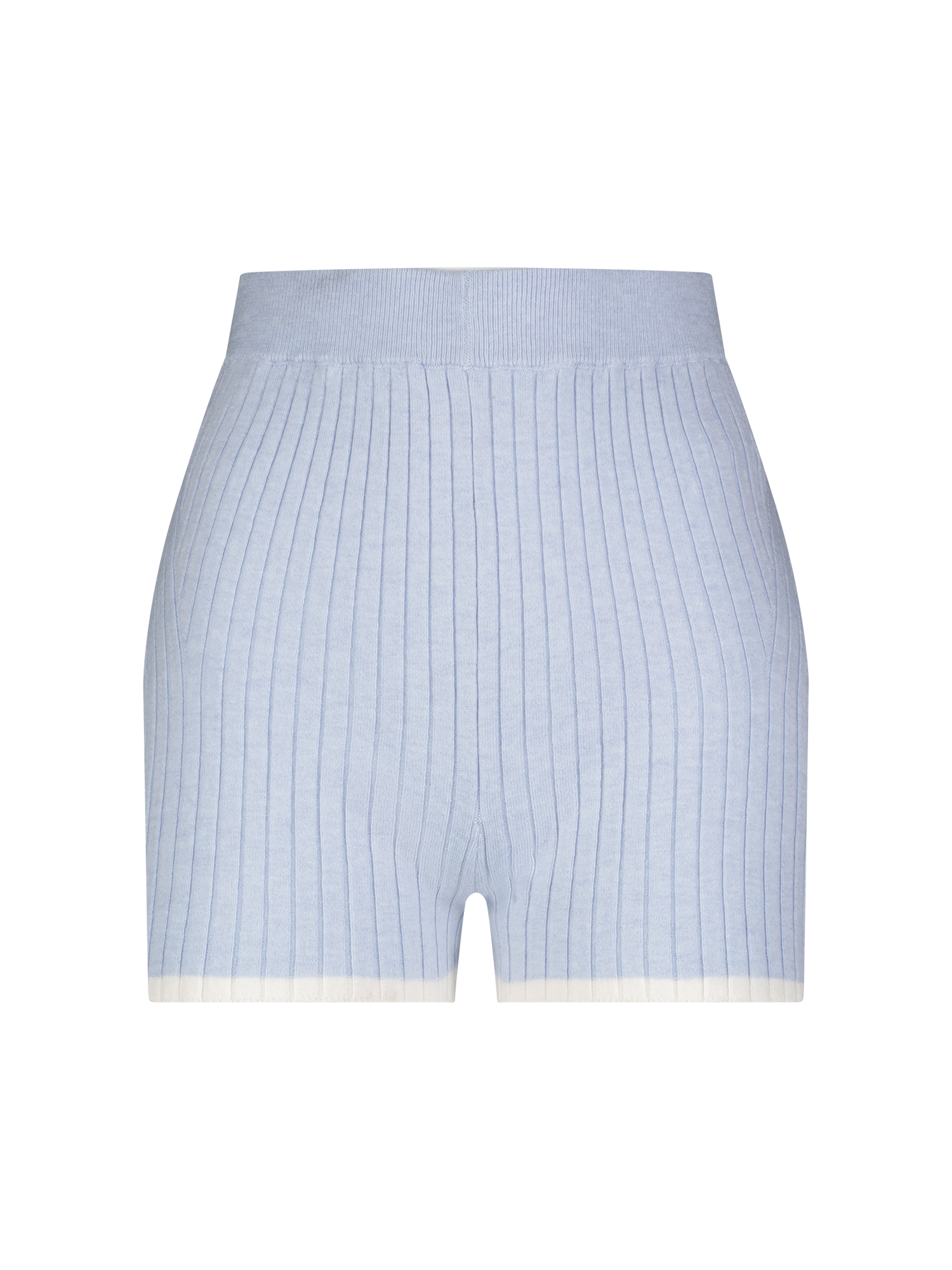 Rib Knit Light Blue Hot Short