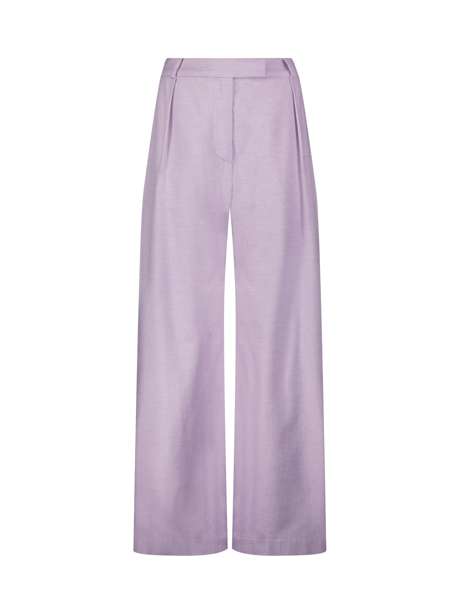 Low-Rise Lavender Flannel Pleated Pant