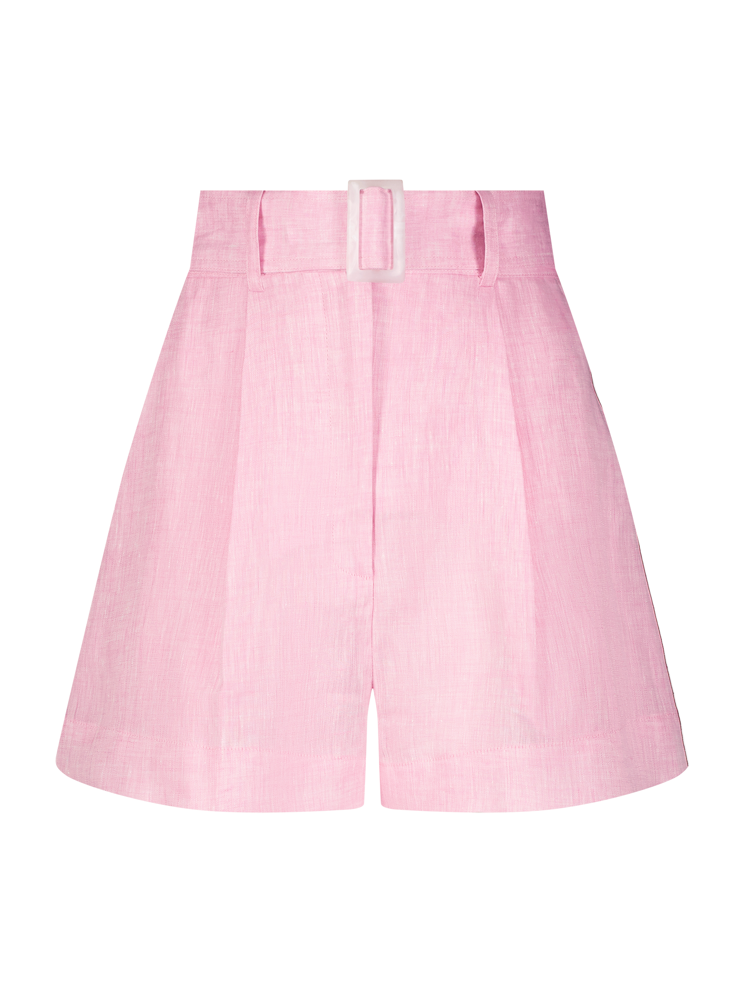 Pleated Pink Linen Short