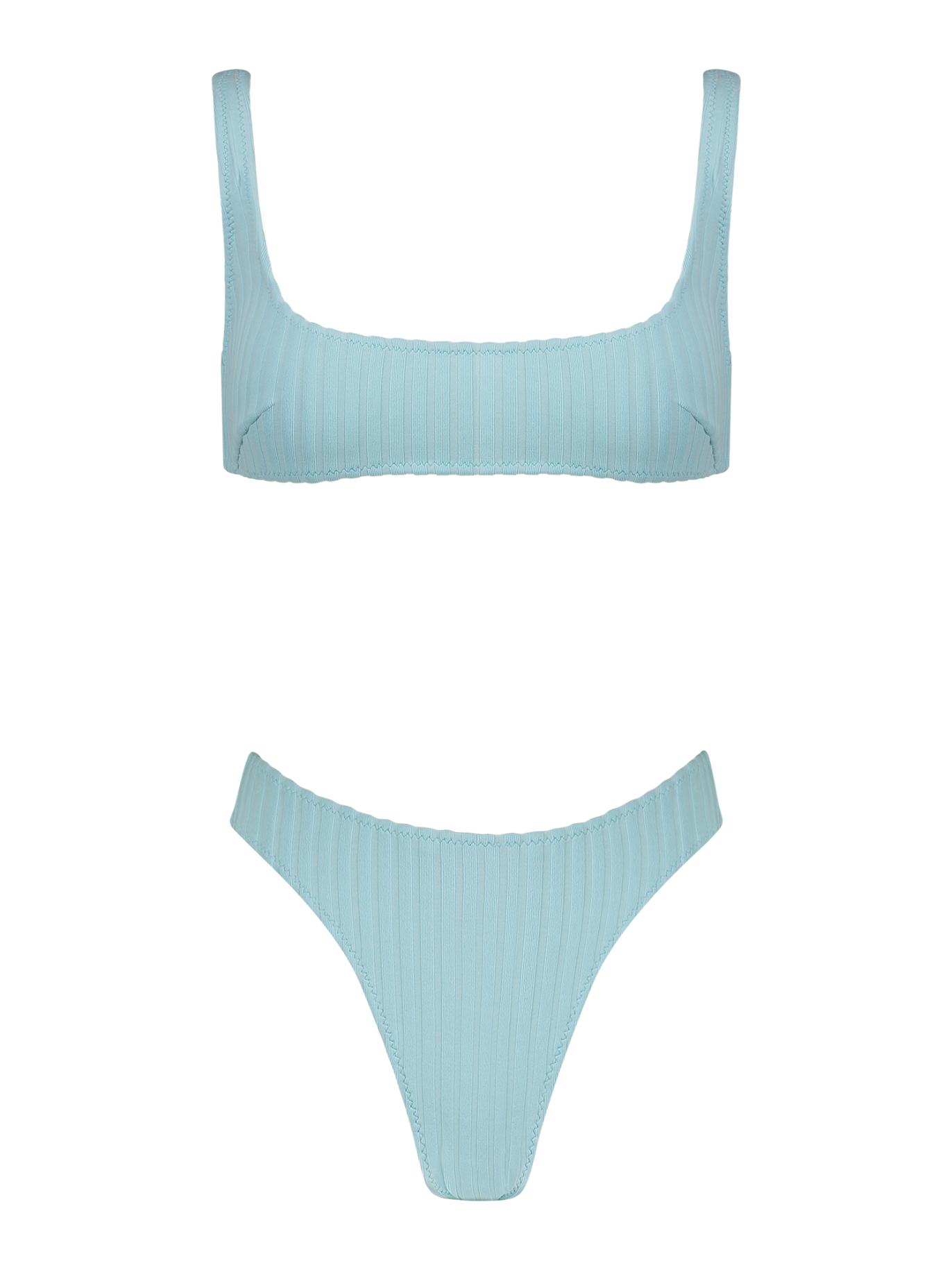 Anna Aqua Rib Knit High-Cut Bikini