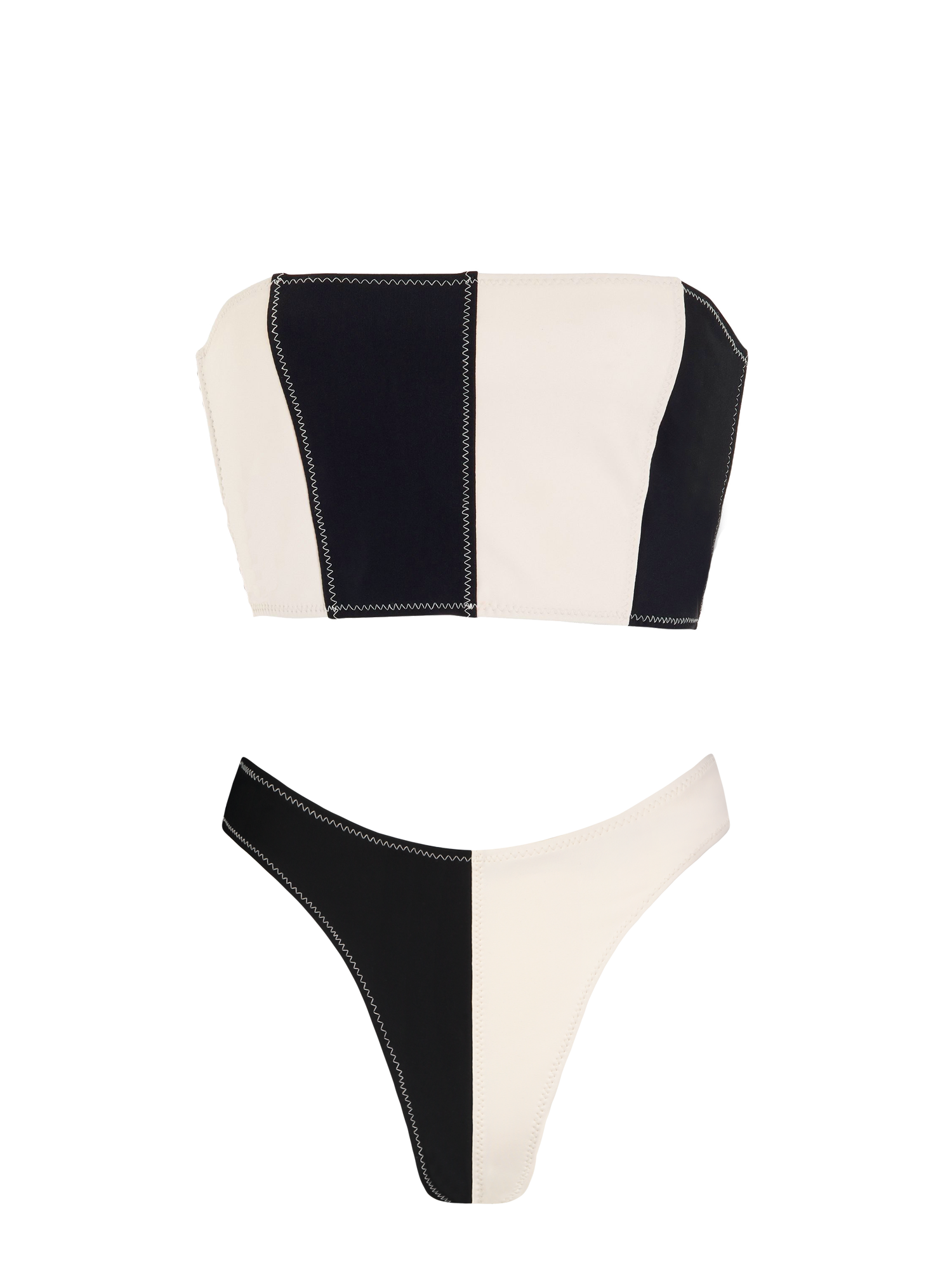 Danielle Black Colorblock Bikini