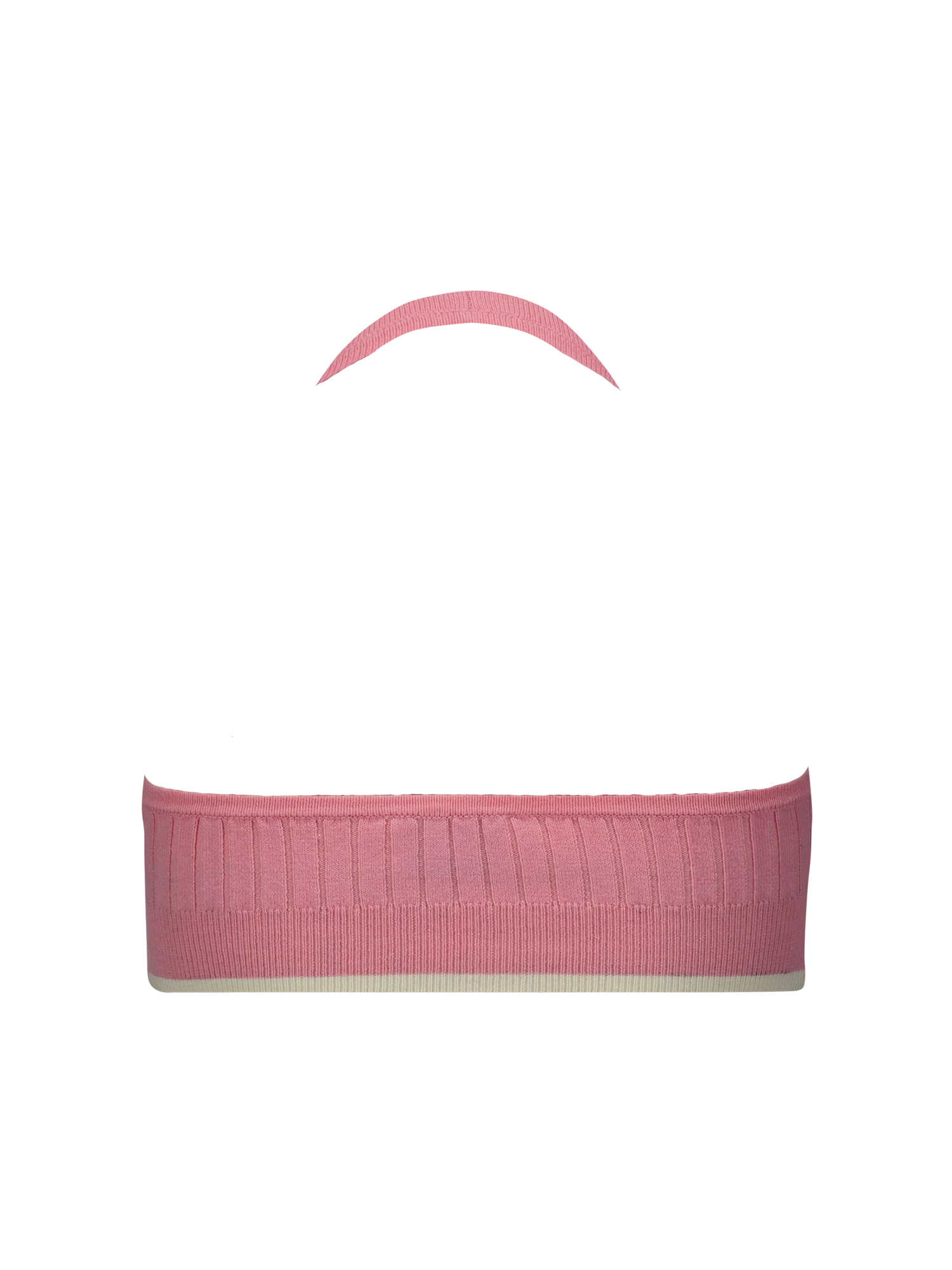 Halter Rib Knit Sweet Pink Crop Top