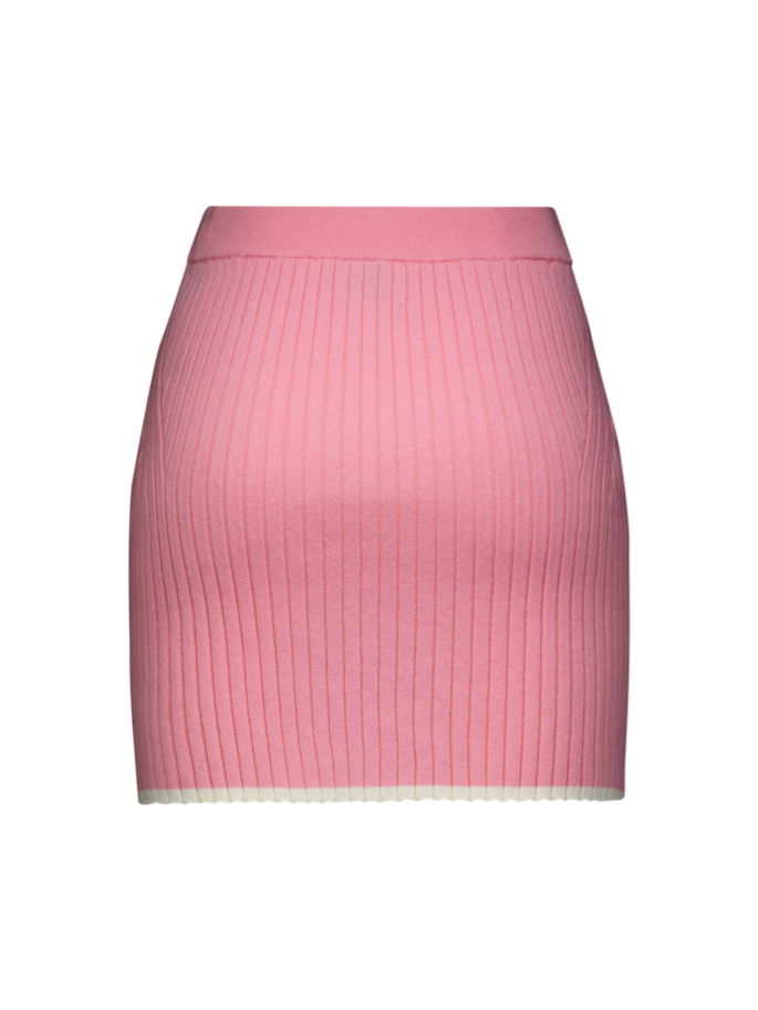 Rib Knit Sweet Pink Mini Skirt