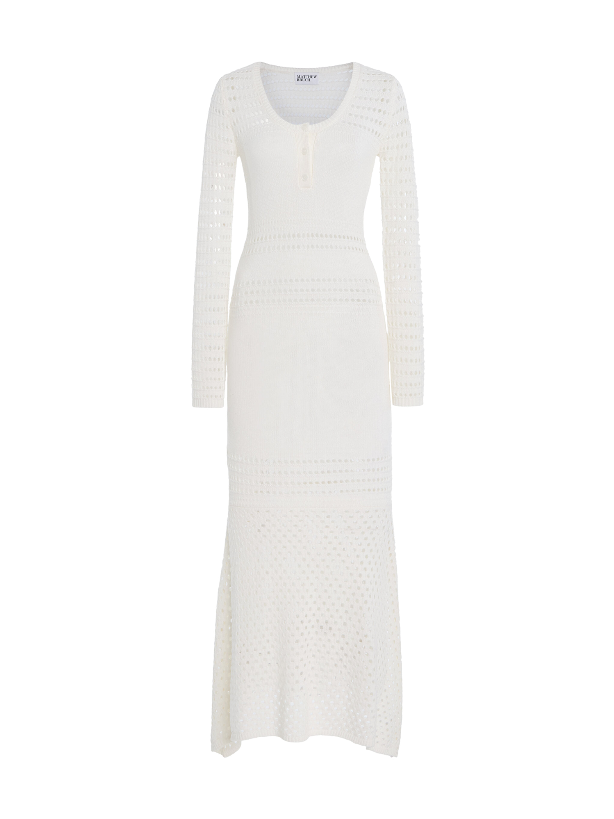 Striped Mesh White Handkerchief Midi Dress
