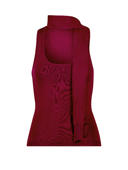 Scarf Burgundy Tank Top
