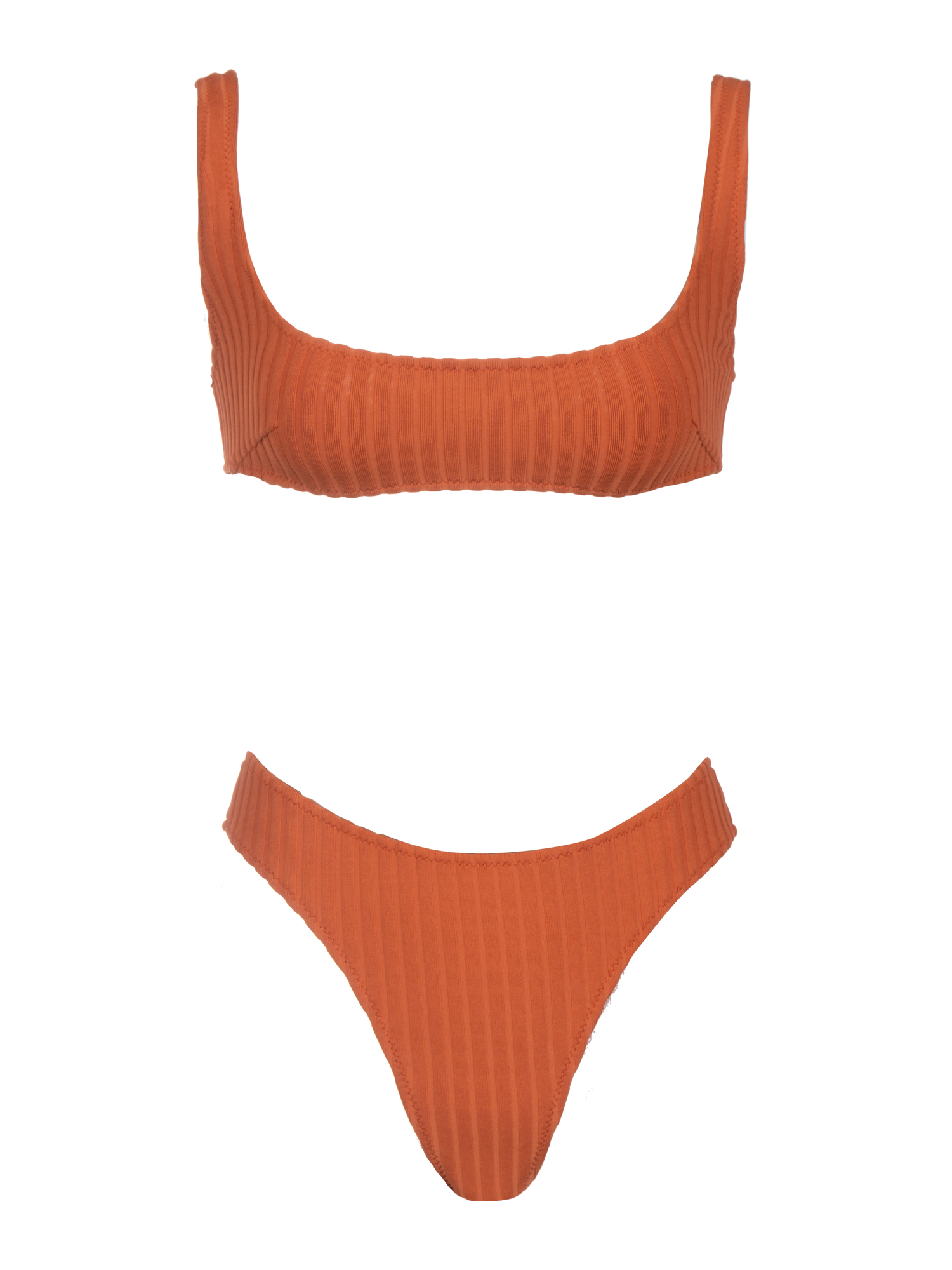 Anna Terracotta Rib Knit Bikini