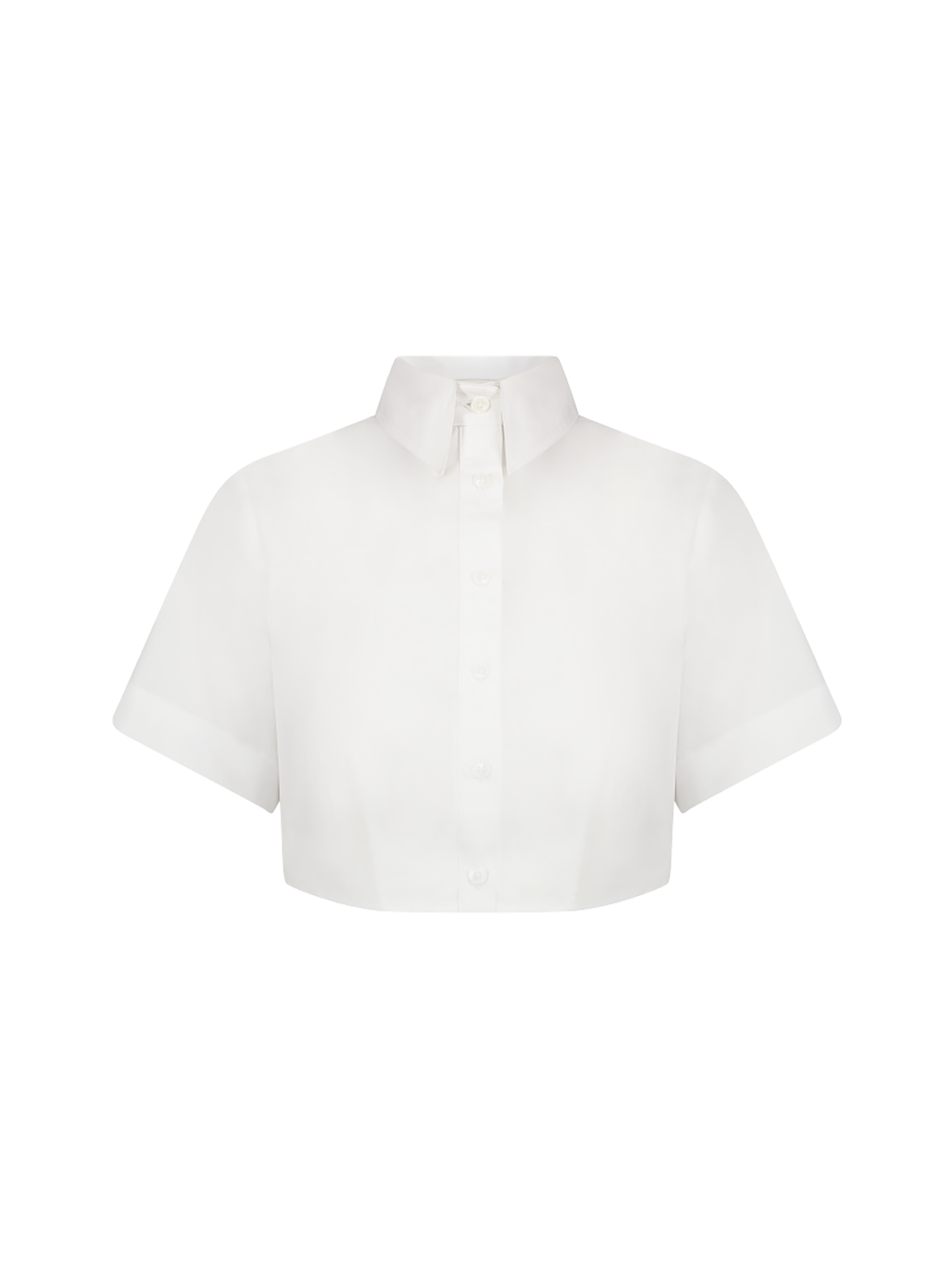 Cropped White Tie Back Button Up