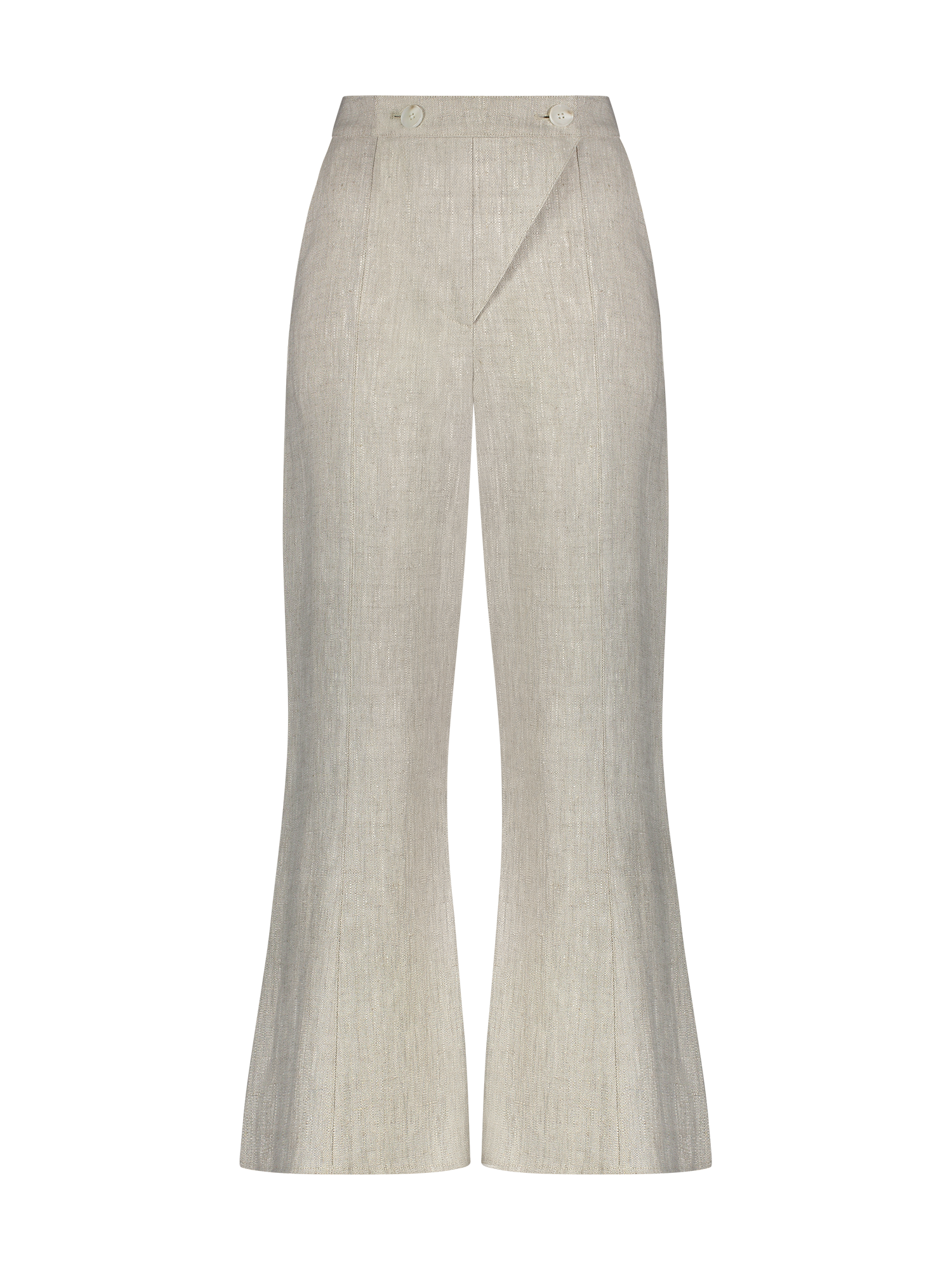 Cross Fly Oatmeal Linen Pant