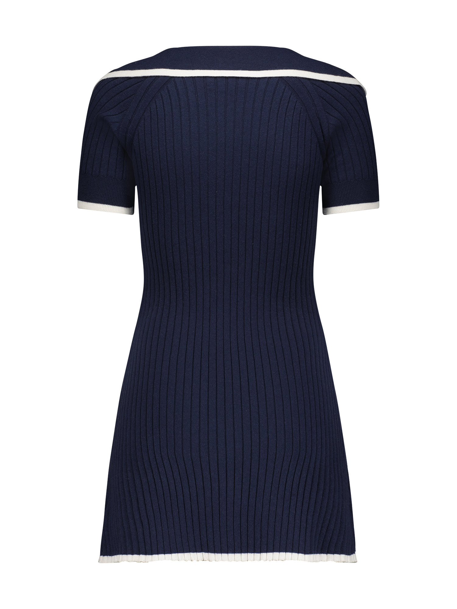 Polo Rib Knit Navy Mini Dress