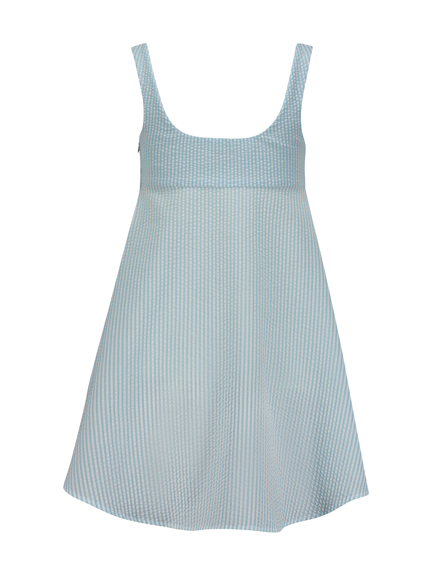 Twist Baby Doll Aqua Seersucker Mini Dress