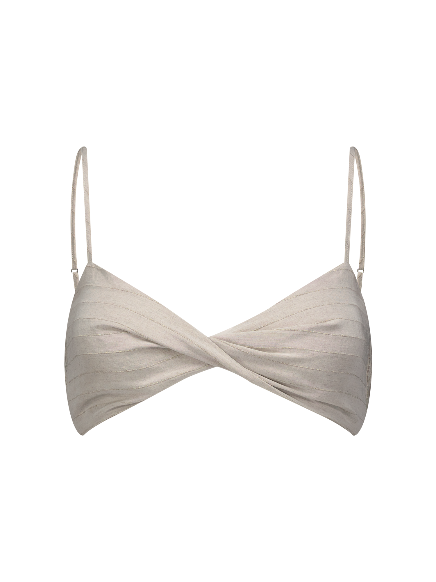 Twist Bandeau Oatmeal Viscose Crop Top