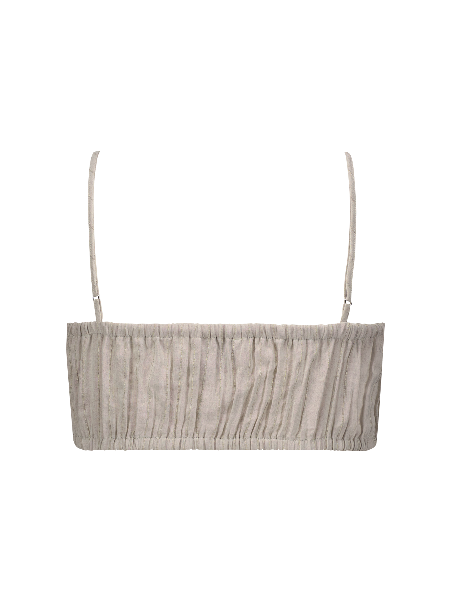 Twist Bandeau Oatmeal Viscose Crop Top