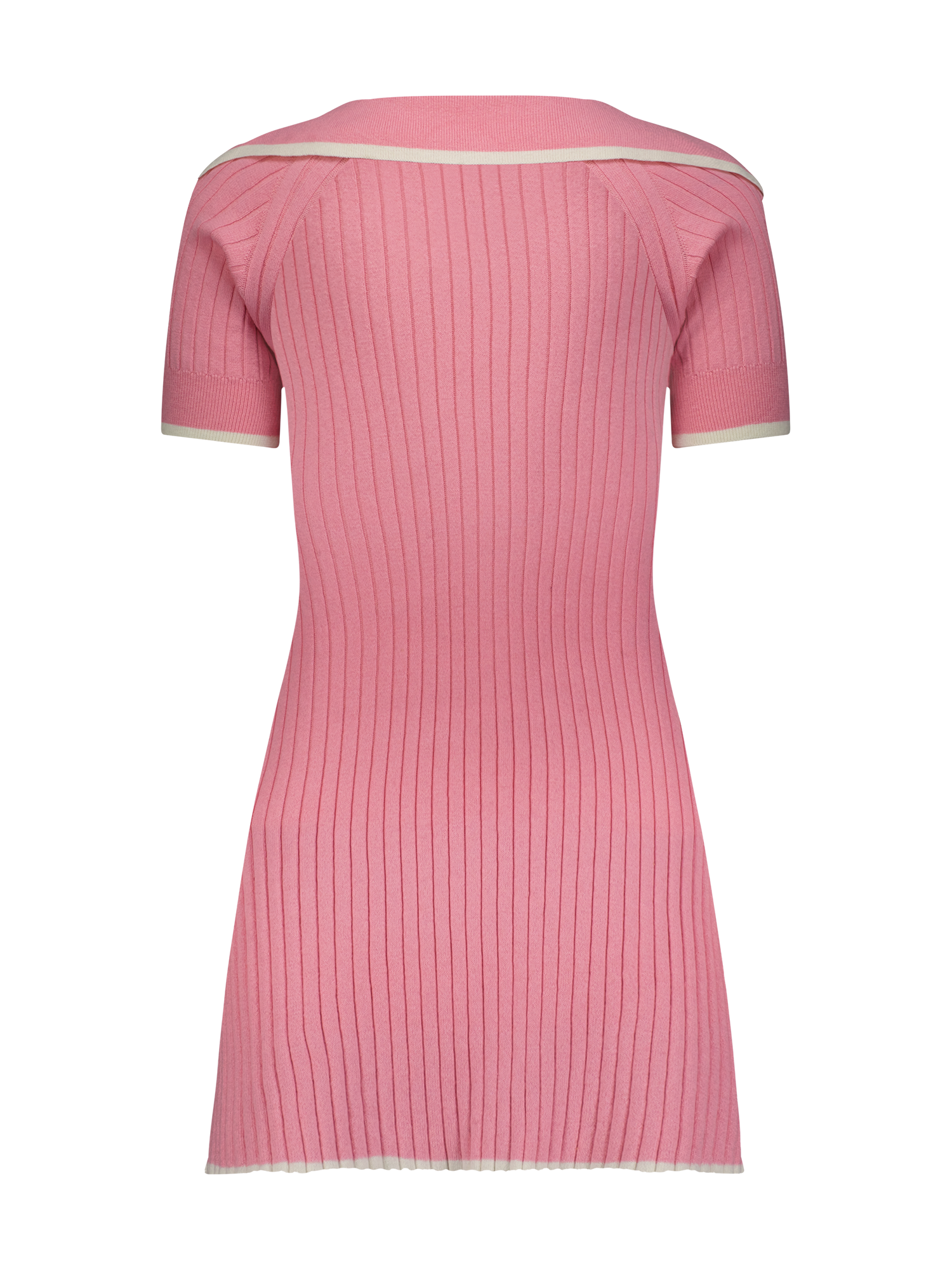 Polo Rib Knit Sweet Pink Mini Dress