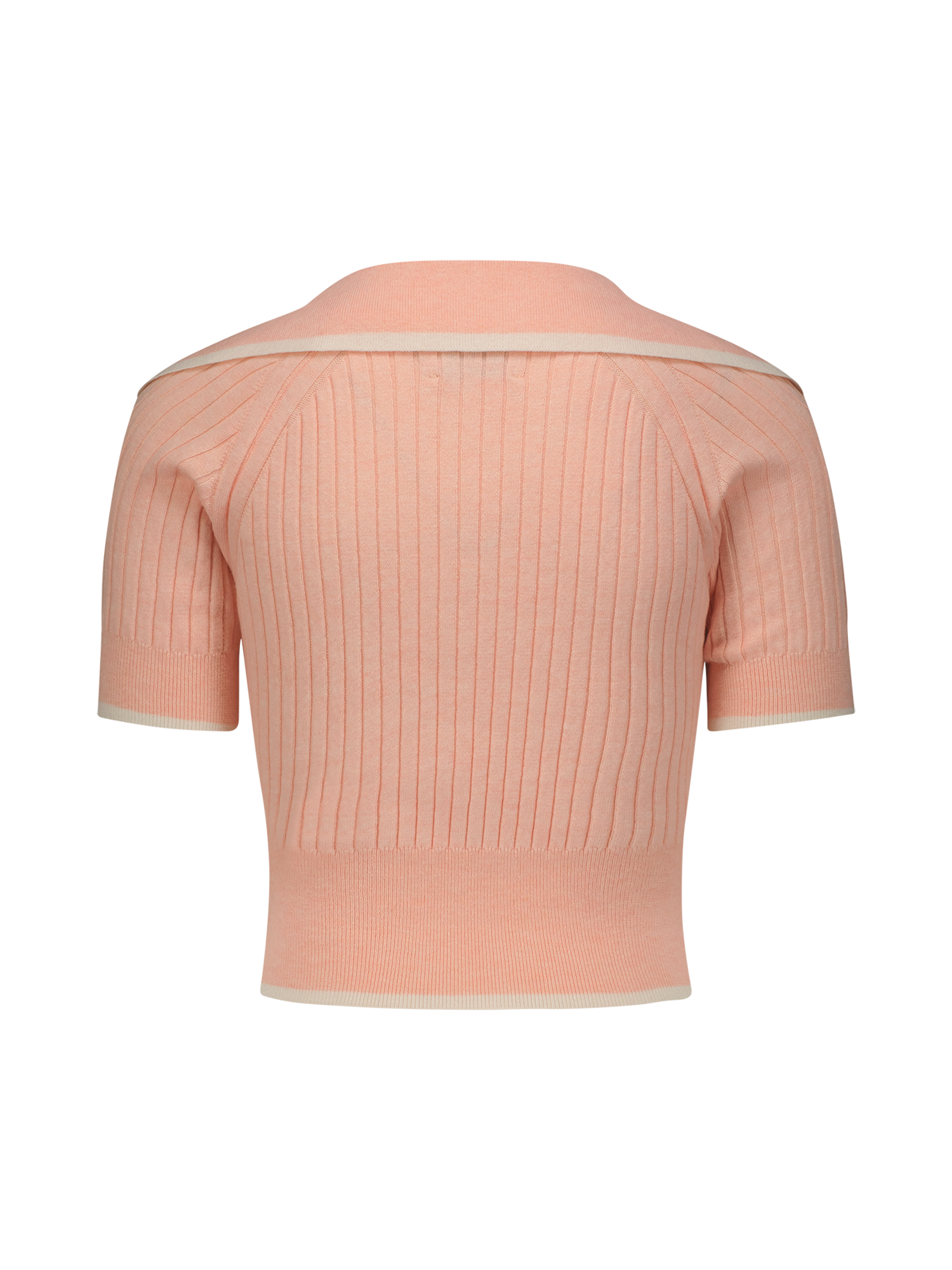 Polo Rib Knit Peach Crop Top