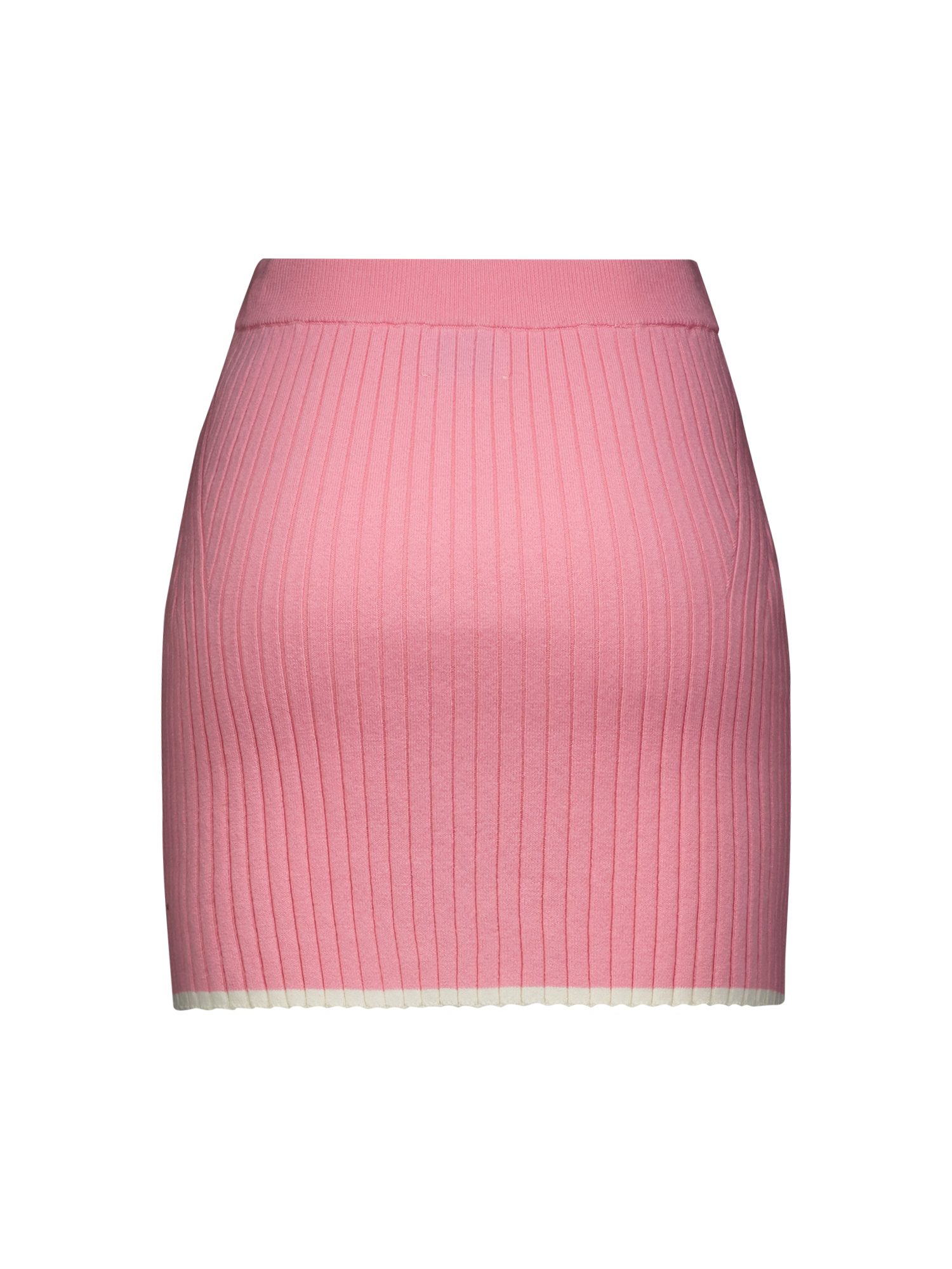 Rib Knit Sweet Pink Mini Skirt