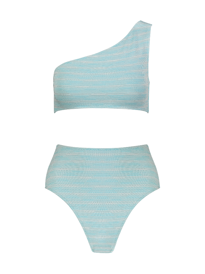 Carolyn Aqua High-Waist Bikini