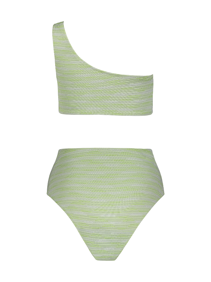 Carolyn Fluorescent Green High-Waist Bikini