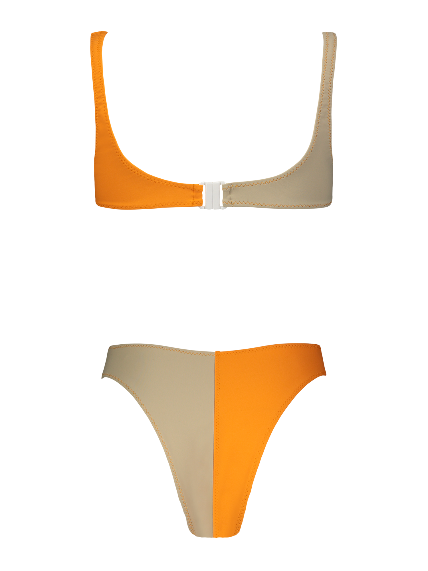 Anna Orange Colorblock Bikini