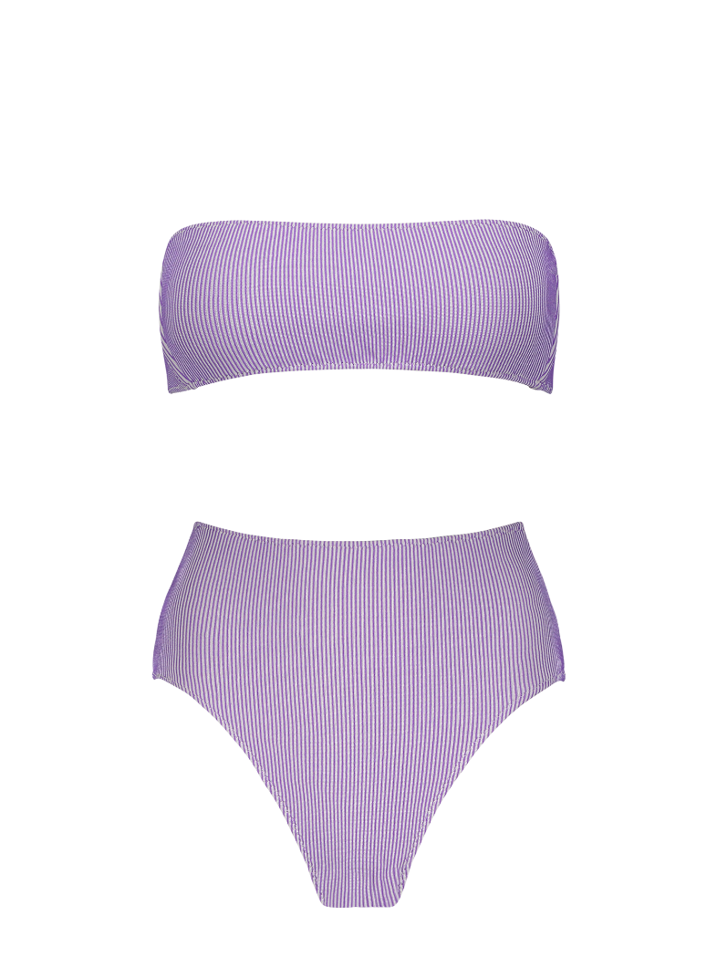 Daria Lavender Rib Knit High-Waist Bikini