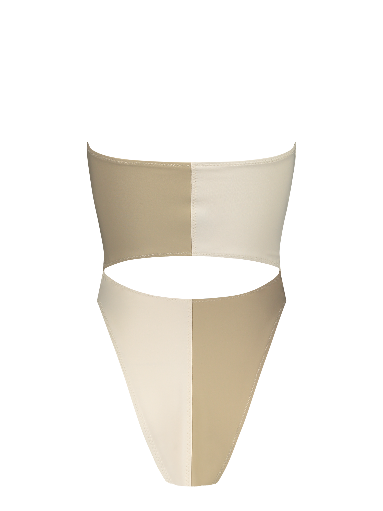 Daria Oatmeal Colorblock Cutout One Piece