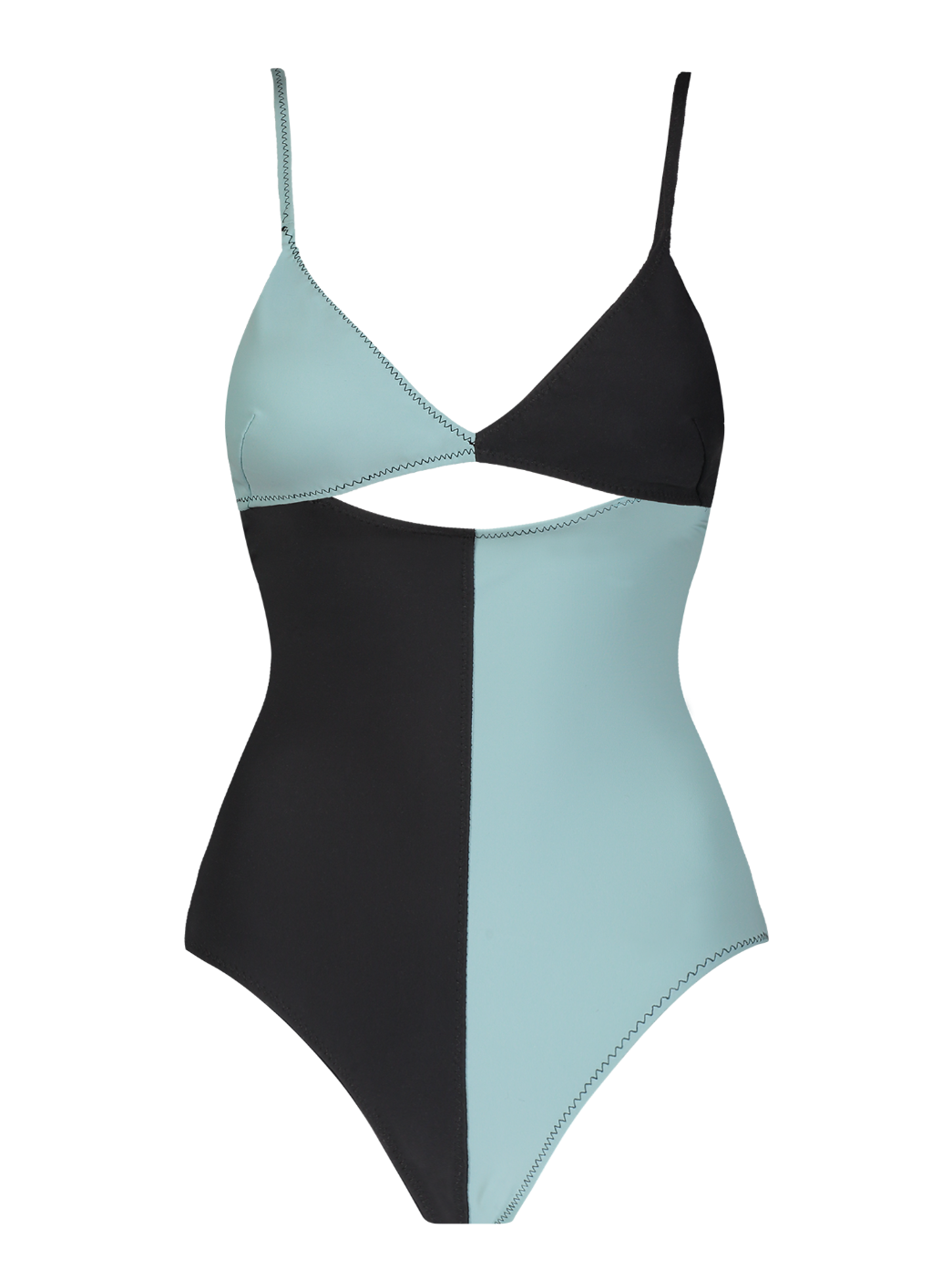 Kimmie Aqua Colorblock Cutout One Piece