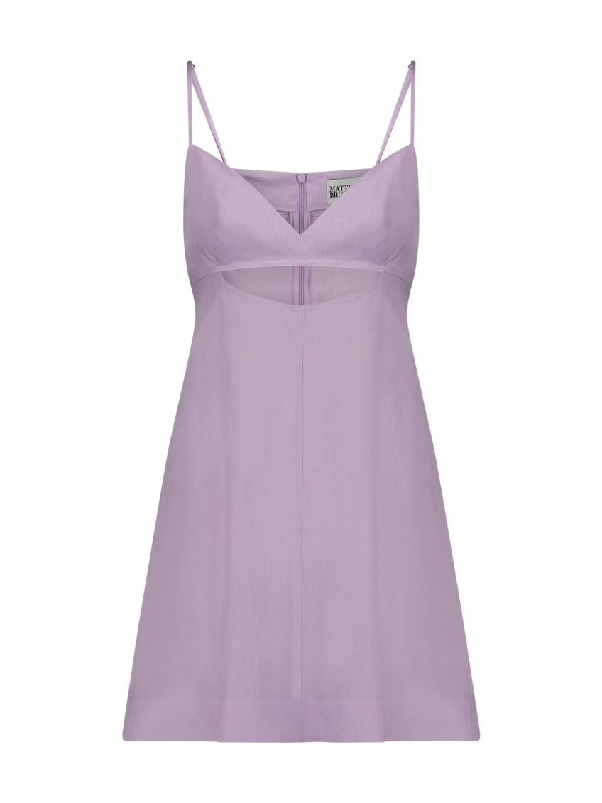 Kimmie Lavender Linen Mini Dress