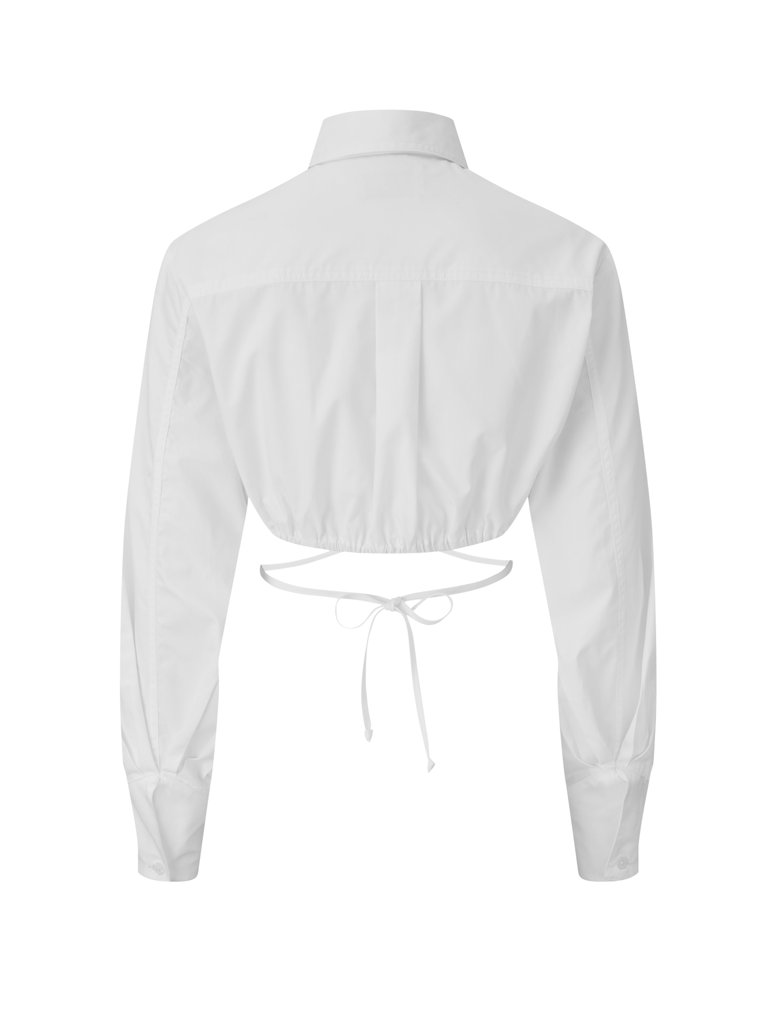 Long Sleeve White Crop Button Up